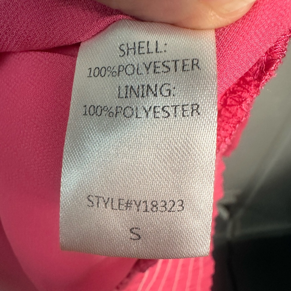 Do + Be Pink Long Sleeve V Neck Faux Wrap Chiffon Top Size Small EUC - Picture 8 of 9